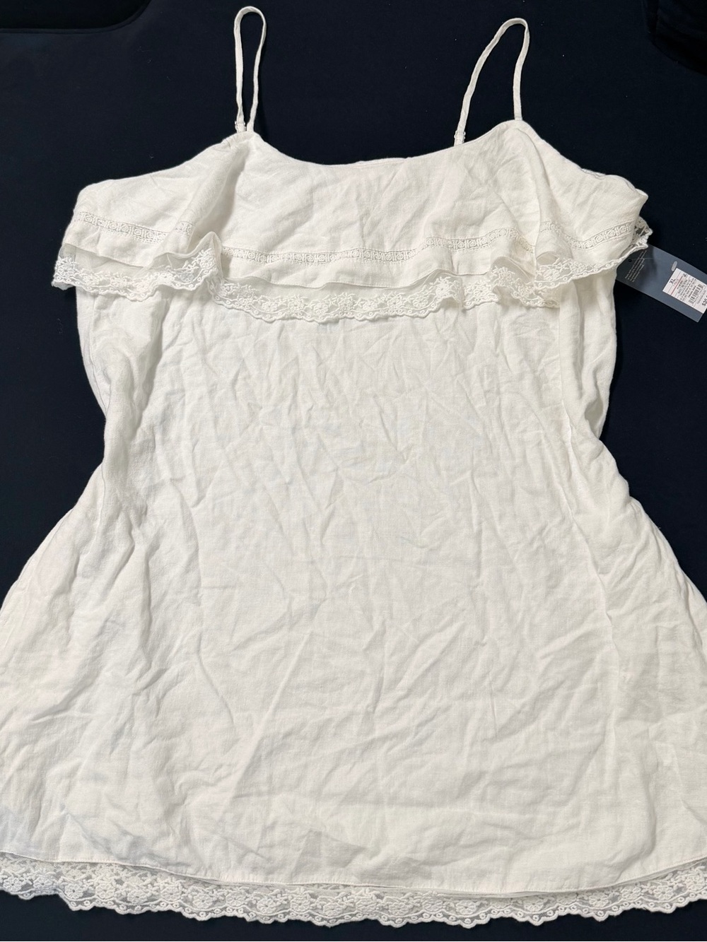 Universal Thread White Ruffle Lace-Trim Camisole Slip